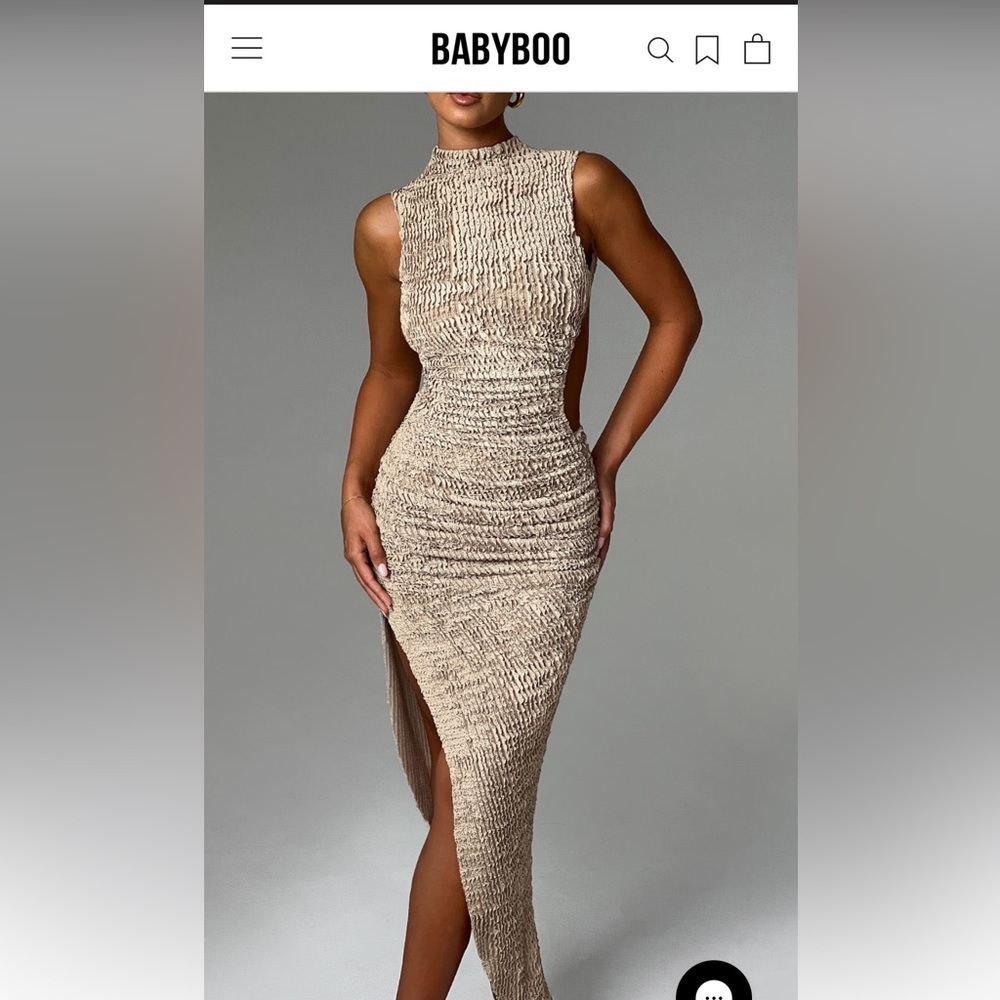 Never-Worn BabyBoo Aphrodite Midi Beige Backless Dress - Picture 2 of 5